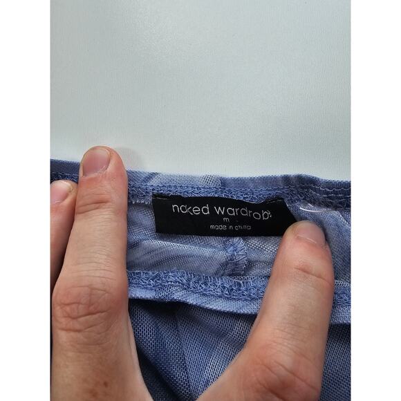 Naked wardrobe sheer see through geometric swirl elastic waist pants size medium - Picture 3 of 8